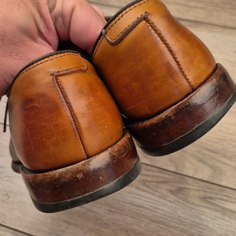 ALLEN EDMONDS Clifton Tan Brown Leather Sz 7 D Mens Captoe Oxfords Dress‎ Shoes